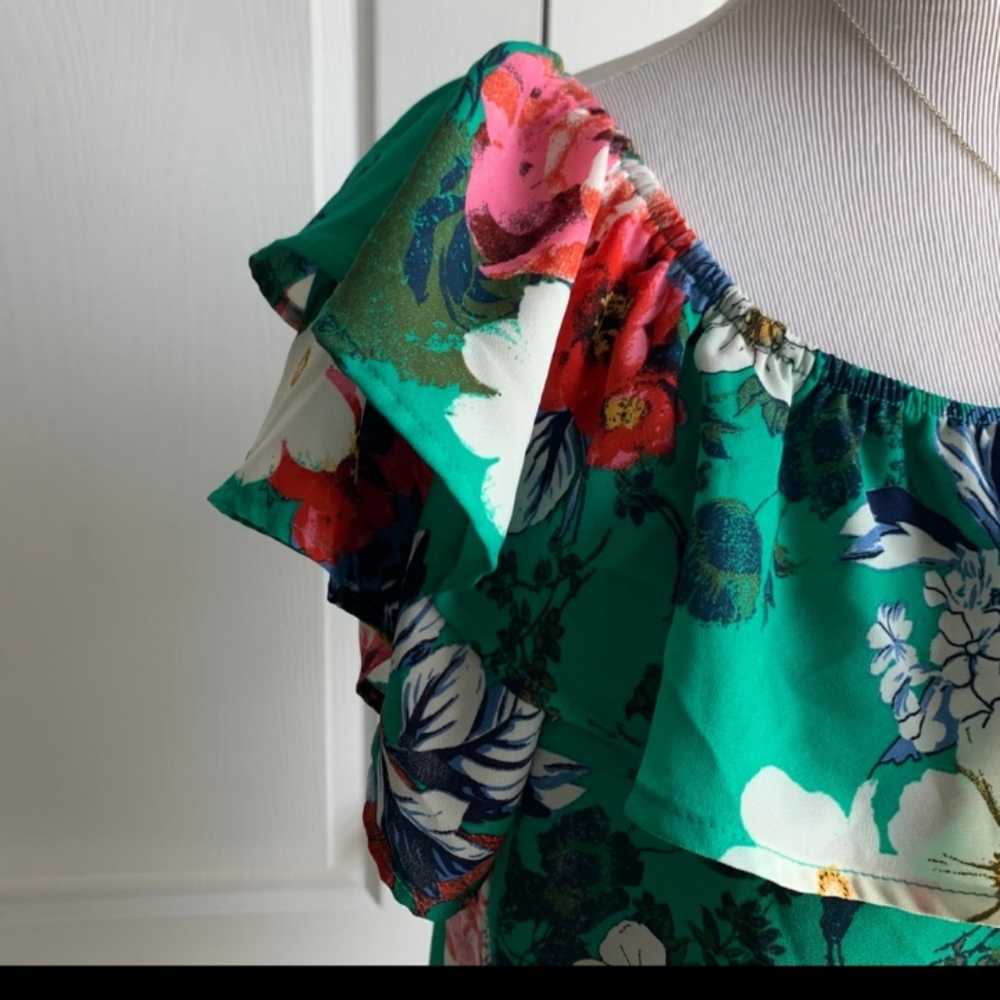 Xhilaration Off Shoulder Floral Print Top XL - Picture 3 of 8